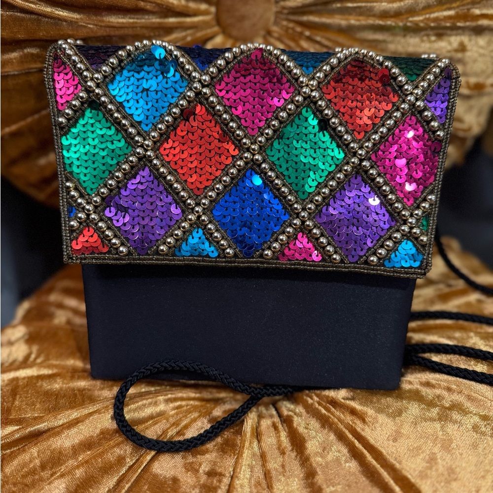Multicolor Sequin Clutch Bag